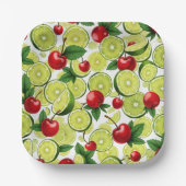 さくらんぼライム紙プレート ペーパープレート (正面)