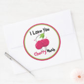 さくらんぼラブプンステッカー ラウンドシール (封筒)