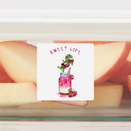 さくらんぼラベルジュースクールフルーツ飲料 ラベル (貼付)