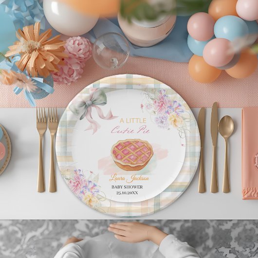 さくらんぼリトルかわいこちゃんパイパステルジンガムベビーシャワー ペーパープレート