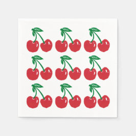 さくらんぼリノカットブロックプリントデザインカクテルナプキンス スタンダードカクテルナプキン