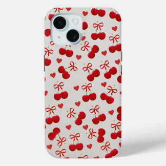 さくらんぼリボンiPhone 15ケース 🍒 iPhone 15ケース