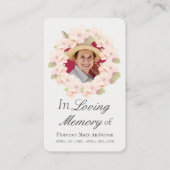 さくらんぼリース悔やみや弔慰メモリアルフォトカード 名刺 (正面)