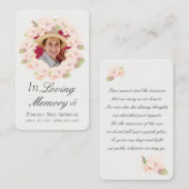 さくらんぼリース悔やみや弔慰メモリアルフォトカード 名刺 (正面/裏面)