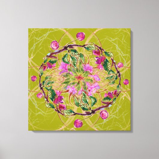 さくらんぼリース キャンバスプリント (正面)