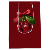 さくらんぼレッドさくらんぼと弓 ミディアムペーパーバッグ (裏面)