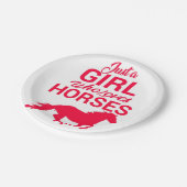 さくらんぼレッドは馬を愛する女の子 ペーパープレート (アングル)