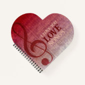 さくらんぼレッドクレフ、 音符記号ラブソングミュージック ノートブック (正面)