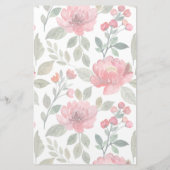 さくらんぼレッドグリーンパターン筆記用紙ライニング 便箋 (裏面)