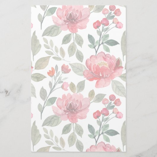 さくらんぼレッドグリーンパターン筆記用紙ライニング 便箋 (裏面)