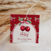 さくらんぼレッドコケットボウガールベビーシャワー フェイバータグ
