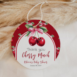 さくらんぼレッドコケットボウガールベビーシャワー フェイバータグ