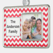 さくらんぼレッドシェブロン シルバープレートフレームオーナメント (左)