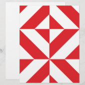 さくらんぼレッドジオメトリックデコキューブスクラップブック紙 (正面/裏面)