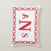 さくらんぼレッドスクエアギリシャ鍵モノグラム アクセントクッション (裏面(縦))