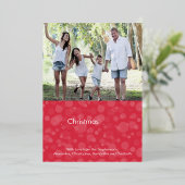 さくらんぼレッドスクリプト《写真》ぼけ味メリークリスマスフォトフォイル 箔シーズンカード (立ち正面)