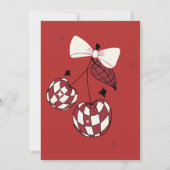 さくらんぼレッドタイズアップ彼女の20sレトロディスコ誕生日 招待状 (裏面)