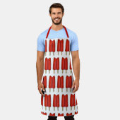さくらんぼレッドツイポップ・アートのンポプシクルアイスロリーロリー エプロン (着用した状態)