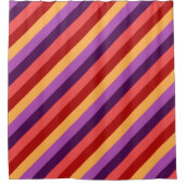 さくらんぼレッドバイオレットストライプシャワーカーテン シャワーカーテン (正面)