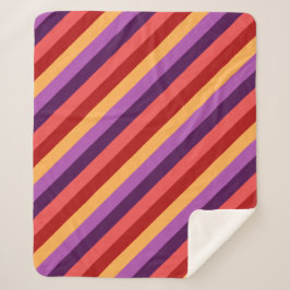 さくらんぼレッドバイオレットストライプズ中シェルパブランケット シェルパブランケット