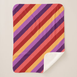 さくらんぼレッドバイオレットストライプズ小型シェルパブランケット シェルパブランケット