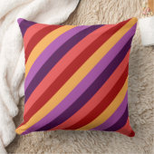 さくらんぼレッドバイオレットストライプ装飾用クッション クッション (ブランケット)