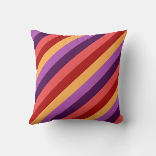 さくらんぼレッドバイオレットストライプ装飾用クッション クッション (裏面)