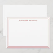 さくらんぼレッドモダンプロフェッショナルダブル縁ど ノートカード (正面/裏面)