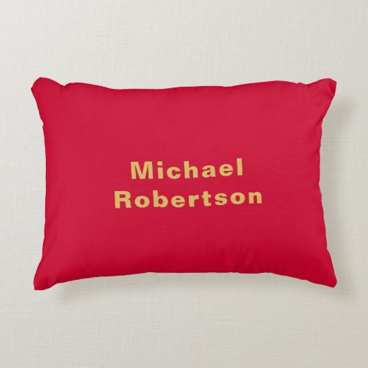 さくらんぼレッド金ゴールドカラープロフェッショナルトレンディー モダン アクセントクッション (正面)