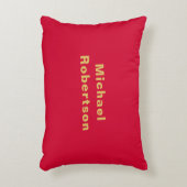 さくらんぼレッド金ゴールドカラープロフェッショナルトレンディー モダン アクセントクッション (正面(垂直))