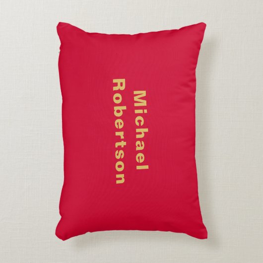 さくらんぼレッド金ゴールドカラープロフェッショナルトレンディー モダン アクセントクッション (正面(垂直))