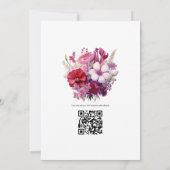 さくらんぼレッド&ヘザーパープルフローラ秋の結婚式 招待状 (裏面)