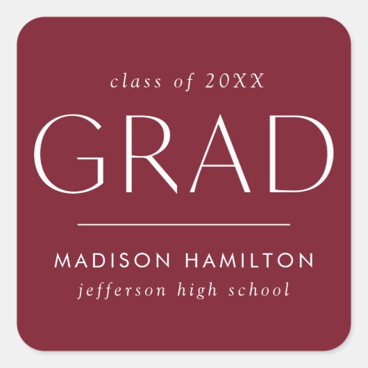 さくらんぼレッモダンド卒業 スクエアシール (正面)