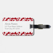 さくらんぼレッモノグラムのド要素プリント ラゲッジタグ (裏面横)