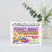 さくらんぼレモンドロップマルティーニレシピはがき ポストカード (スタンド正面)