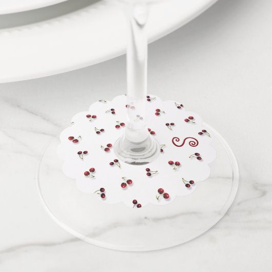 さくらんぼワインチャーム ワイングラスタグ (クローズアップ)