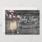 さくらんぼヴィンテージランタンベビーシャワー 招待状 (正面)