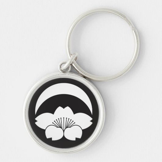 さくらんぼ三日月下の花 キーホルダー (正面)