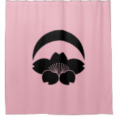 さくらんぼ三日月下の花 シャワーカーテン (正面)