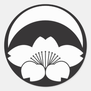 さくらんぼ三日月下の花 ラウンドシール