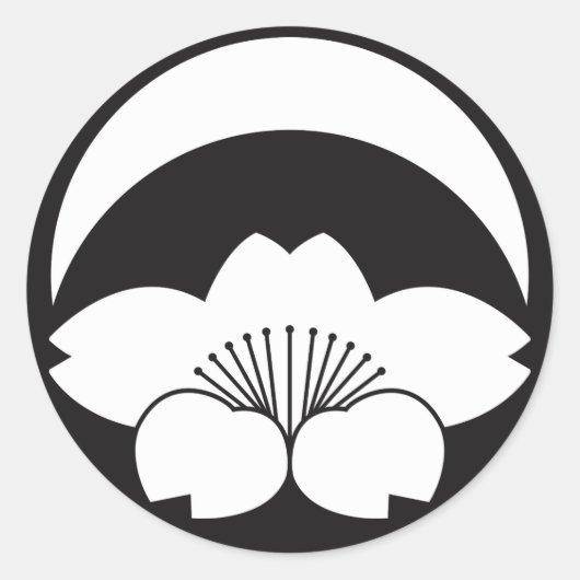 さくらんぼ三日月下の花 ラウンドシール (正面)