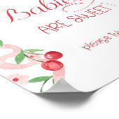 さくらんぼ上のベビーは甘いピンクボウ ポスター (角)