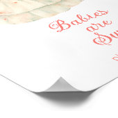 さくらんぼ上のベビーは甘いベビーシャワー ポスター (角)