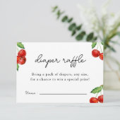 さくらんぼ上のベビーシャワーおむつラッフルゲームカード エンクロージャーカード (スタンド正面)