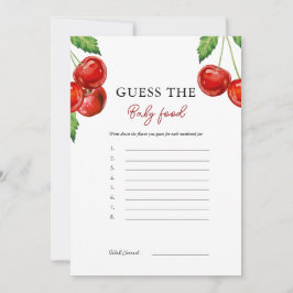 さくらんぼ上の推測ベビーフードゲームカード シーズンカード