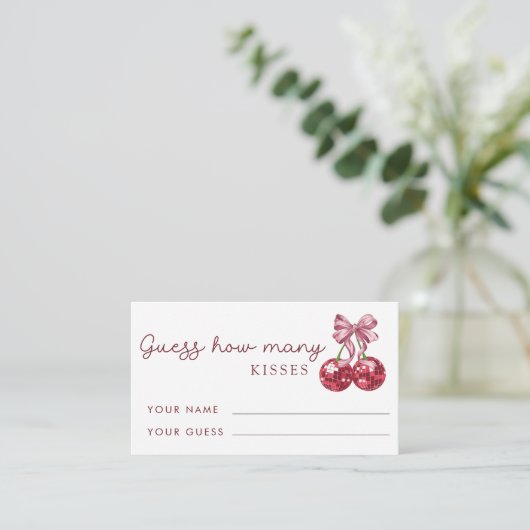 さくらんぼ上の推測何人のキスブライダルゲーム エンクロージャーカード (スタンド正面)