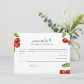 さくらんぼ上の赤ちゃんシャワーアドバイス両親 シーズンカード (スタンド正面)