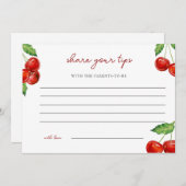 さくらんぼ上の赤ちゃんシャワー子育てチップの瓶のサイン シーズンカード (正面/裏面)