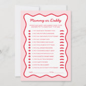 さくらんぼ上の赤ちゃんシャワー推測誰のゲームカード 招待状 (正面)