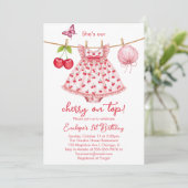 さくらんぼ上!最初の誕生日招待状 招待状 (スタンド正面)